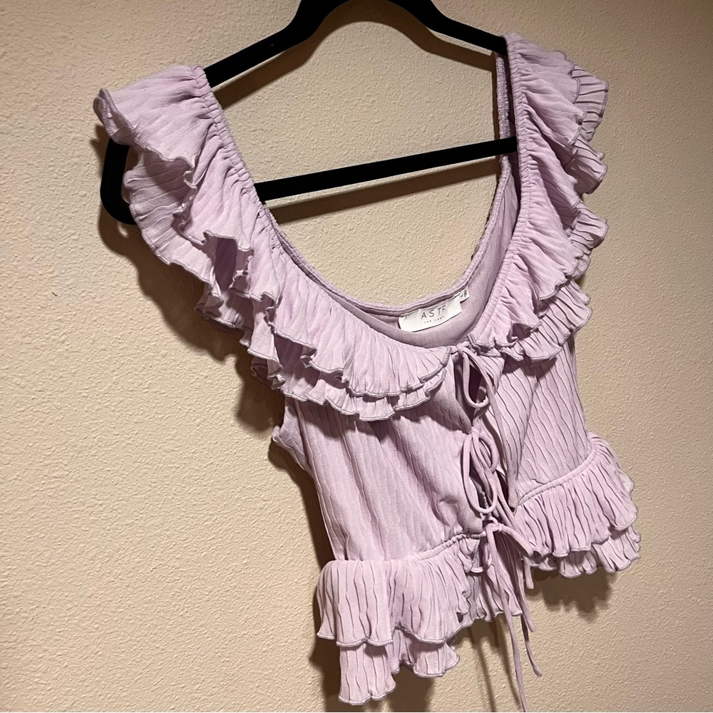 Astr Lilac Ruffled Blouse - Picture 8 of 10